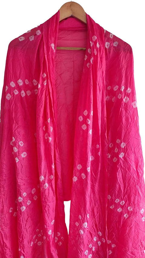 Multicolor Tie-Dye SIlk Dupatta, Handcrafted Bandhani Style, Ethnic Scarf