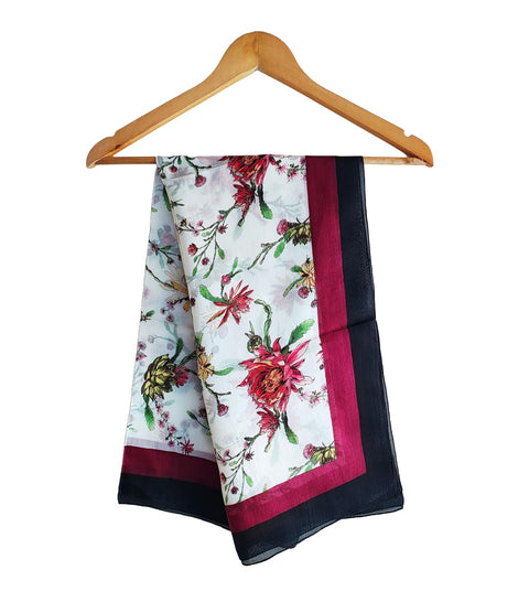 Women's Silk Fancy Desigen Scarf & Wrap | Trendy Classic Stole for Dress, Summerwear Scarf