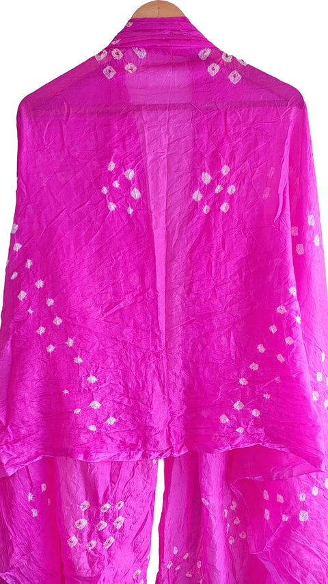 Multicolor Tie-Dye SIlk Dupatta, Handcrafted Bandhani Style, Ethnic Scarf