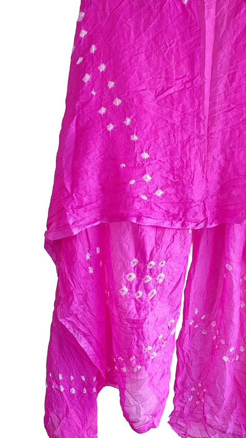 Multicolor Tie-Dye SIlk Dupatta, Handcrafted Bandhani Style, Ethnic Scarf