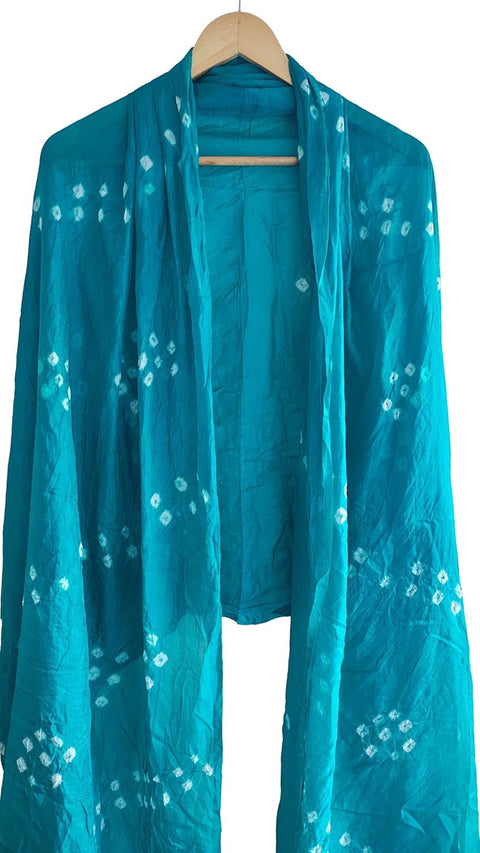 Multicolor Tie-Dye SIlk Dupatta, Handcrafted Bandhani Style, Ethnic Scarf