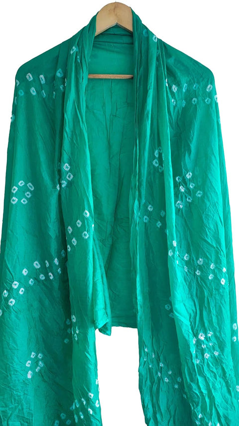 Multicolor Tie-Dye SIlk Dupatta, Handcrafted Bandhani Style, Ethnic Scarf