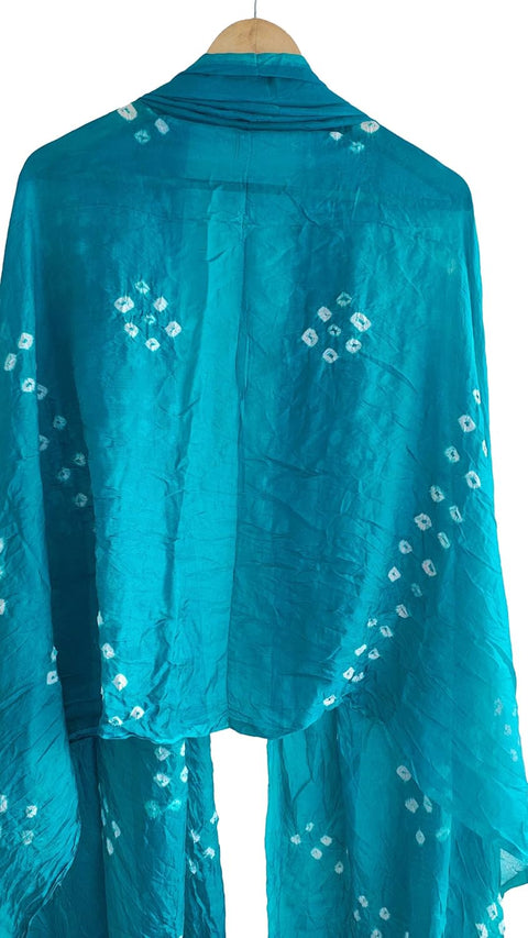 Multicolor Tie-Dye SIlk Dupatta, Handcrafted Bandhani Style, Ethnic Scarf