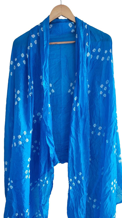 Multicolor Tie-Dye SIlk Dupatta, Handcrafted Bandhani Style, Ethnic Scarf