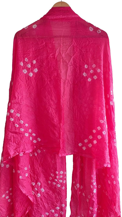 Multicolor Tie-Dye SIlk Dupatta, Handcrafted Bandhani Style, Ethnic Scarf