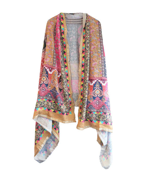 Chinon Pakistani Mirror Work Dupatta, Traditional Embellished Dupatta with Decorative Detailing