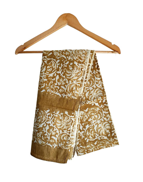 Kalamkari Cotton Stole for Women - Hand Block Printed Indian Scarf (120x185cm)