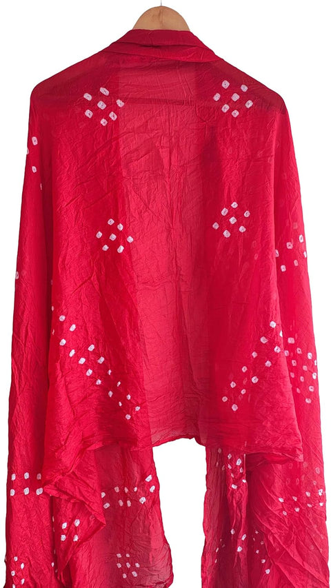 Multicolor Tie-Dye SIlk Dupatta, Handcrafted Bandhani Style, Ethnic Scarf