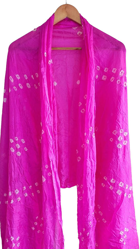 Multicolor Tie-Dye SIlk Dupatta, Handcrafted Bandhani Style, Ethnic Scarf