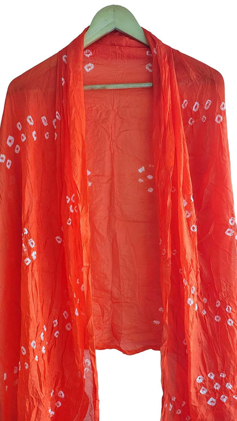 Multicolor Tie-Dye SIlk Dupatta, Handcrafted Bandhani Style, Ethnic Scarf