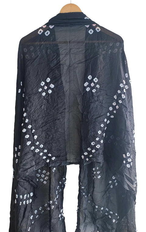 Multicolor Tie-Dye SIlk Dupatta, Handcrafted Bandhani Style, Ethnic Scarf