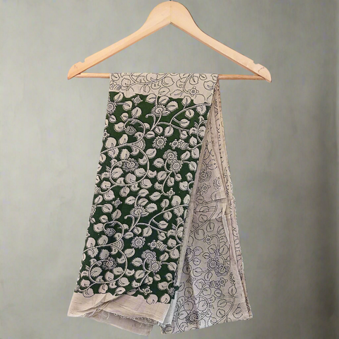 Kalamkari Hand Block Printed Cotton Dupatta 115X225 Cm