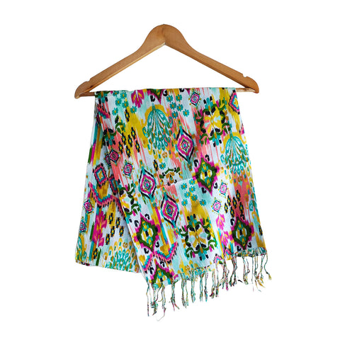 India Scarves Women's Viscose Geoi Design Multicolor Floral Print colour Fragrance Stole, 75 Cm x 185 Cm