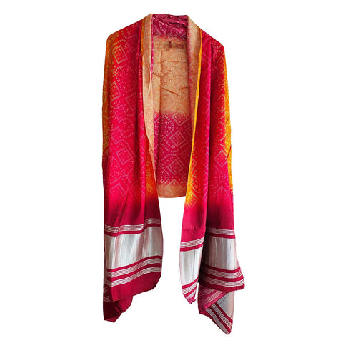 India Scarves Semi Gaji Silk Bandhani Dupatta