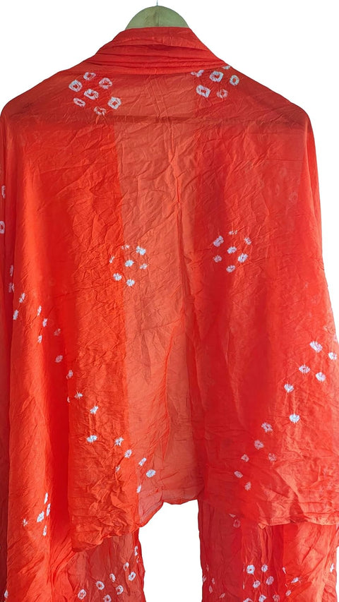 Multicolor Tie-Dye SIlk Dupatta, Handcrafted Bandhani Style, Ethnic Scarf