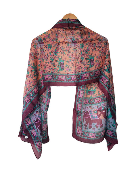 Elegant, Lightweight Fashion Wrap with Fringe Tassels, 160cm x 85cm