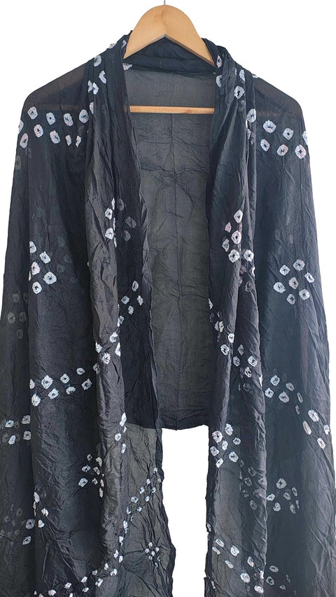Multicolor Tie-Dye SIlk Dupatta, Handcrafted Bandhani Style, Ethnic Scarf