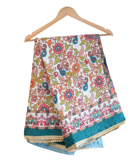 Chinon Pakistani Mirror Work Dupatta, Traditional Embellished Dupatta with Decorative Detailing