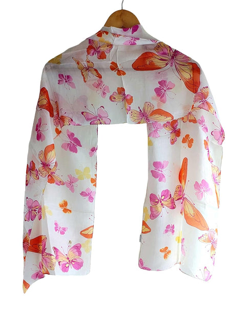 White Pink Stole styled showing fabric drape