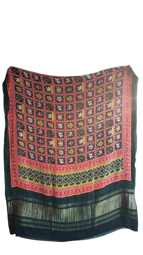 Printed Modal Silk Patola Print Dupatta, Traditional Indian Scarf with Geometric Motifs, Digital Print Design