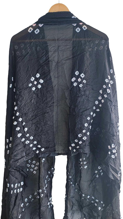Multicolor Tie-Dye SIlk Dupatta, Handcrafted Bandhani Style, Ethnic Scarf