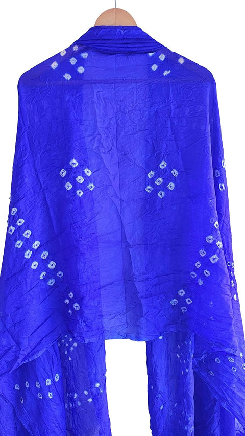 Multicolor Tie-Dye SIlk Dupatta, Handcrafted Bandhani Style, Ethnic Scarf