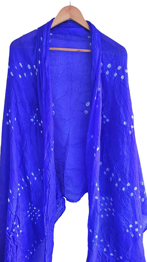 Multicolor Tie-Dye SIlk Dupatta, Handcrafted Bandhani Style, Ethnic Scarf
