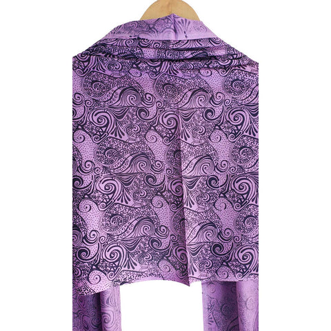 Women's Reversible Silk Viscose Summer Stole, with Fringe Tassels, 185 x 75 cm