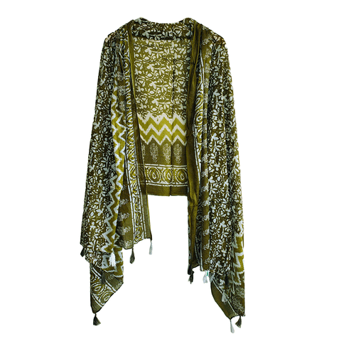 Lightweight Pure Cotton Breathable Stole Scarf for Summer, Size2,25 Mtr