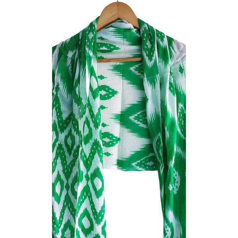 Women's Reversible Silk Viscose Summer Stole, with Fringe Tassels, 185 x 75 cm