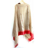 Khadi Cotton Silk Red and Beige Color Floral Design Print Dupatta