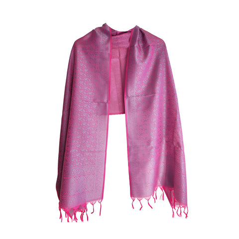 Contemporary Banarasi Silk Stole - Modern Design Size 55X180 Cm