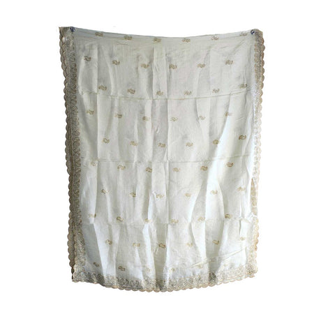 India Scarves Silk Dupatta with Intricate Embroidery
