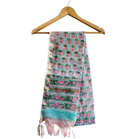 Chanderi Hand Block Printed Duptta