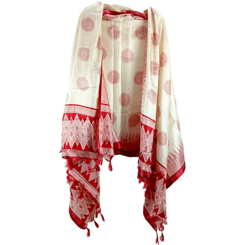 Khadi Cotton Poly Silk Digital Elegancia Print Dupatta