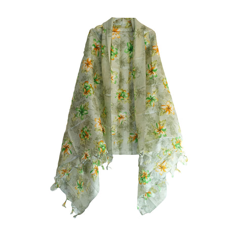 Khadi Cotton Floral Printed Design Dupatta