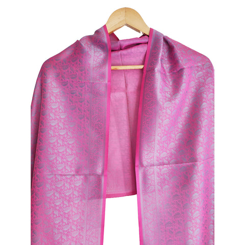 Contemporary Banarasi Silk Stole - Modern Design Size 55X180 Cm
