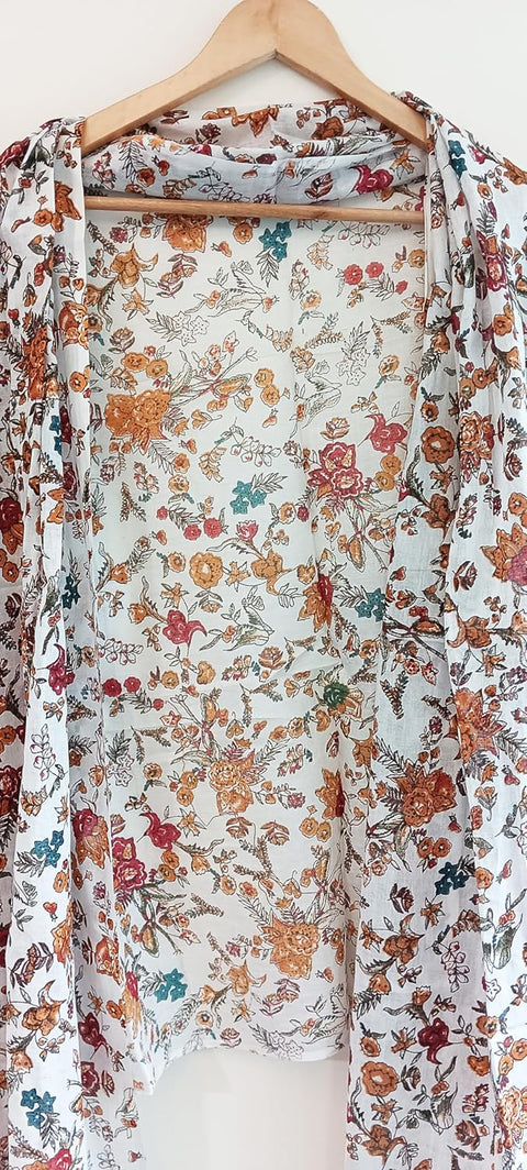 Lightweight Breathable Pure Cotton Stole Scarf for Summer, Size2,25 Mtr(White And Yellow Colour)