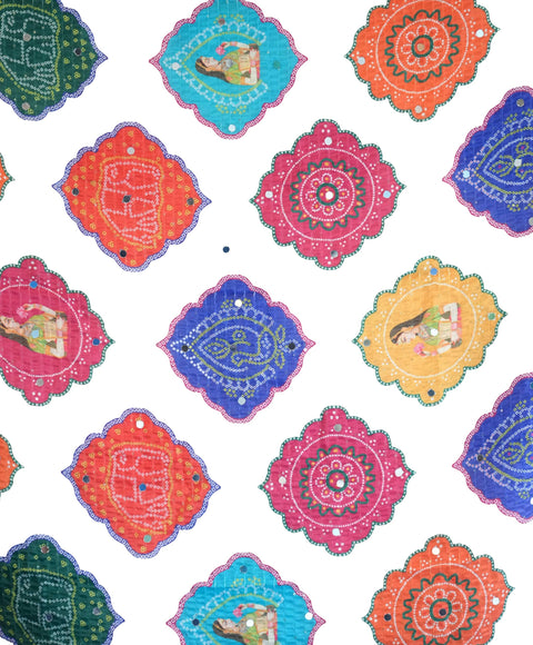 Chinon Pakistani Mirror Work Dupatta, Traditional Embellished Dupatta with Decorative Detailing