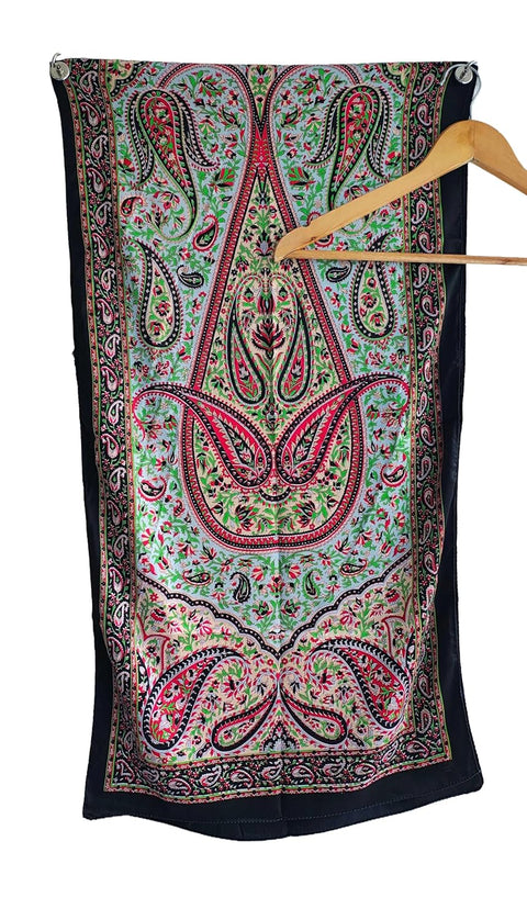 Silk Stole, Prints Multi Color, 51 cm Width x 65 cm Length, Lightweight(Brown And Green)