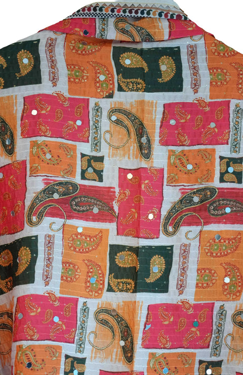 Chinon Pakistani Mirror Work Dupatta, Traditional Embellished Dupatta with Decorative Detailing