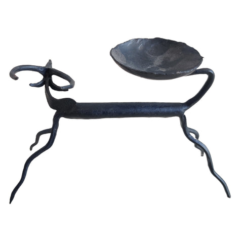GOND ART WROUGHT IRON DEER CANDLE STAND