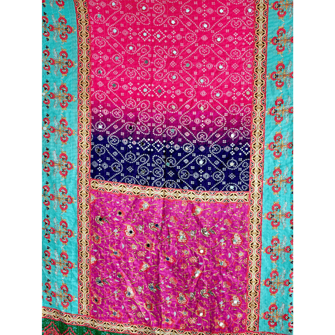 Pakistani Digital Printed Chinnon Multicoloured Dupatta With Heavy Mirror Work