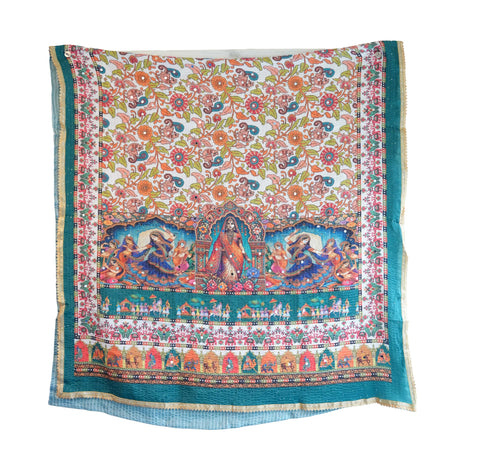 Chinon Pakistani Mirror Work Dupatta, Traditional Embellished Dupatta with Decorative Detailing