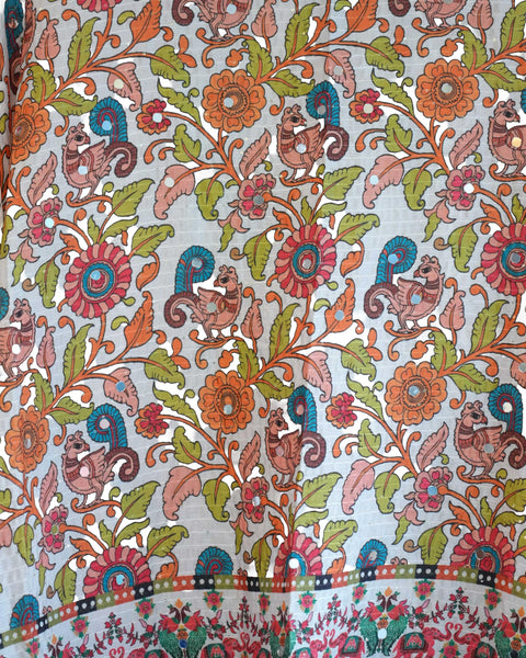 Chinon Pakistani Mirror Work Dupatta, Traditional Embellished Dupatta with Decorative Detailing