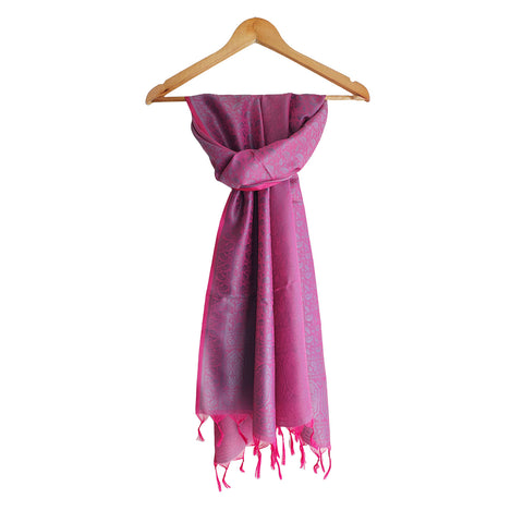 Contemporary Banarasi Silk Stole - Modern Design Size 55X180 Cm