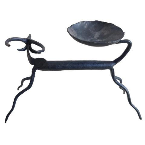 GOND ART WROUGHT IRON DEER CANDLE STAND