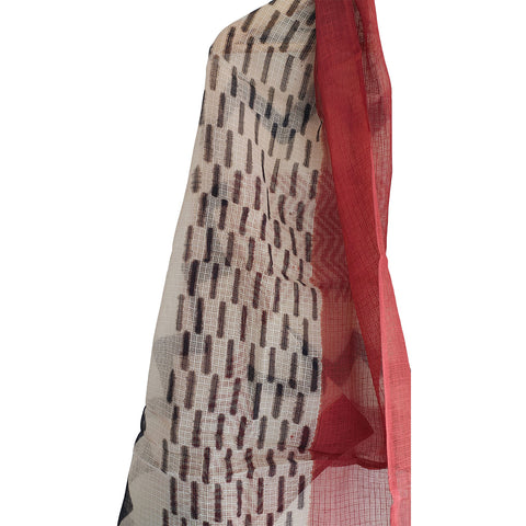 India Scarves Bagru Hand Block Floral kota Doria silk cotton Dupatta