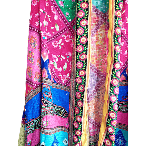 Pakistani Digital Printed Chinnon Multicoloured Dupatta With Heavy Mirror Work