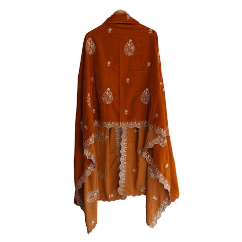 India Scarves Designer Velvet Dupatta,Embroidery, Traditional Wedding Floral Pattern, 240 x 110 cm